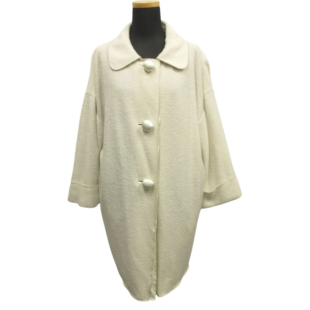 美品 LANVIN en Bleu ランバンオンブルー ラウンドカラー コート