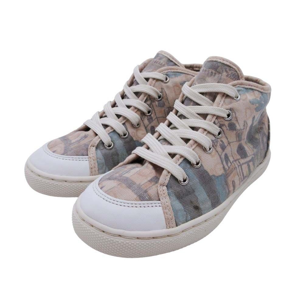 DOLCE-GABBANA ドルチェアンドガッバーナ キッズ ハイカット スニーカー D-G ロゴ シューズ 靴 29 18.0 ベージュ系 古着