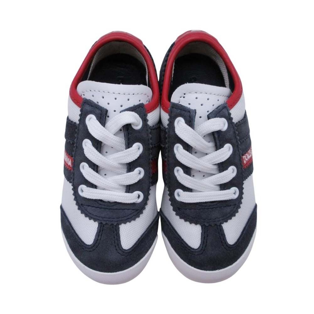  DOLCE-GABBANA ドルチェアンドガッバーナ スニーカー ローカット ロゴ レザー 靴 シューズ 25 15.5 トリコロール キッズ 古着 スニーカー キッズシューズ