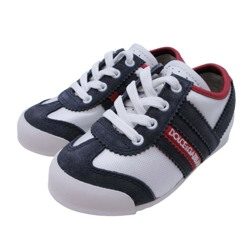 DOLCE-GABBANA ドルチェアンドガッバーナ スニーカー ローカット ロゴ レザー 靴 シューズ 25 15.5 トリコロール キッズ 古着