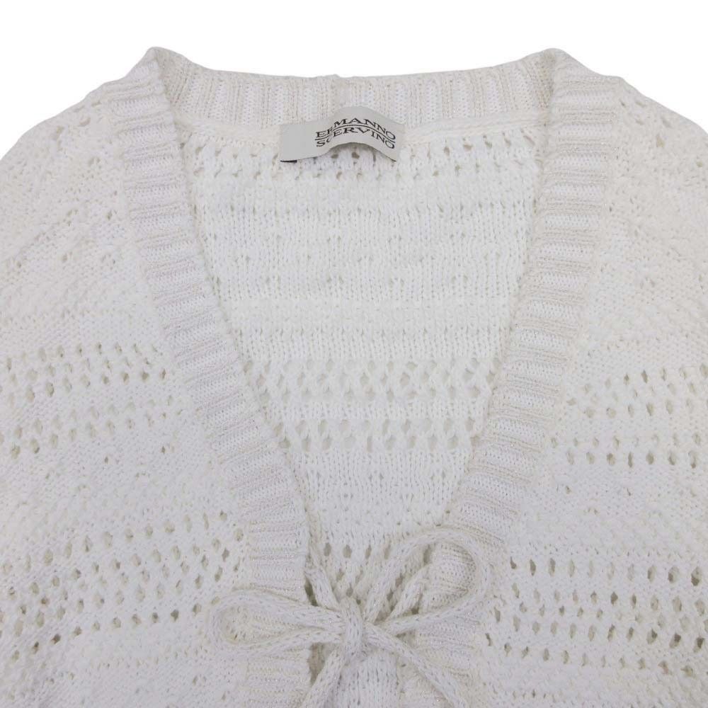 美品 ERMANNO SCERVINO エルマノシェルビーノ かぎ編み コットンニット