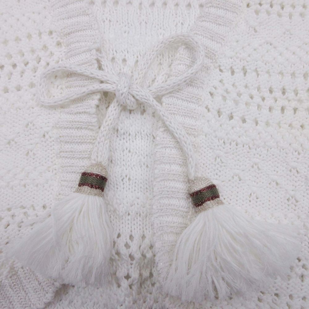 美品 ERMANNO SCERVINO エルマノシェルビーノ かぎ編み コットンニット