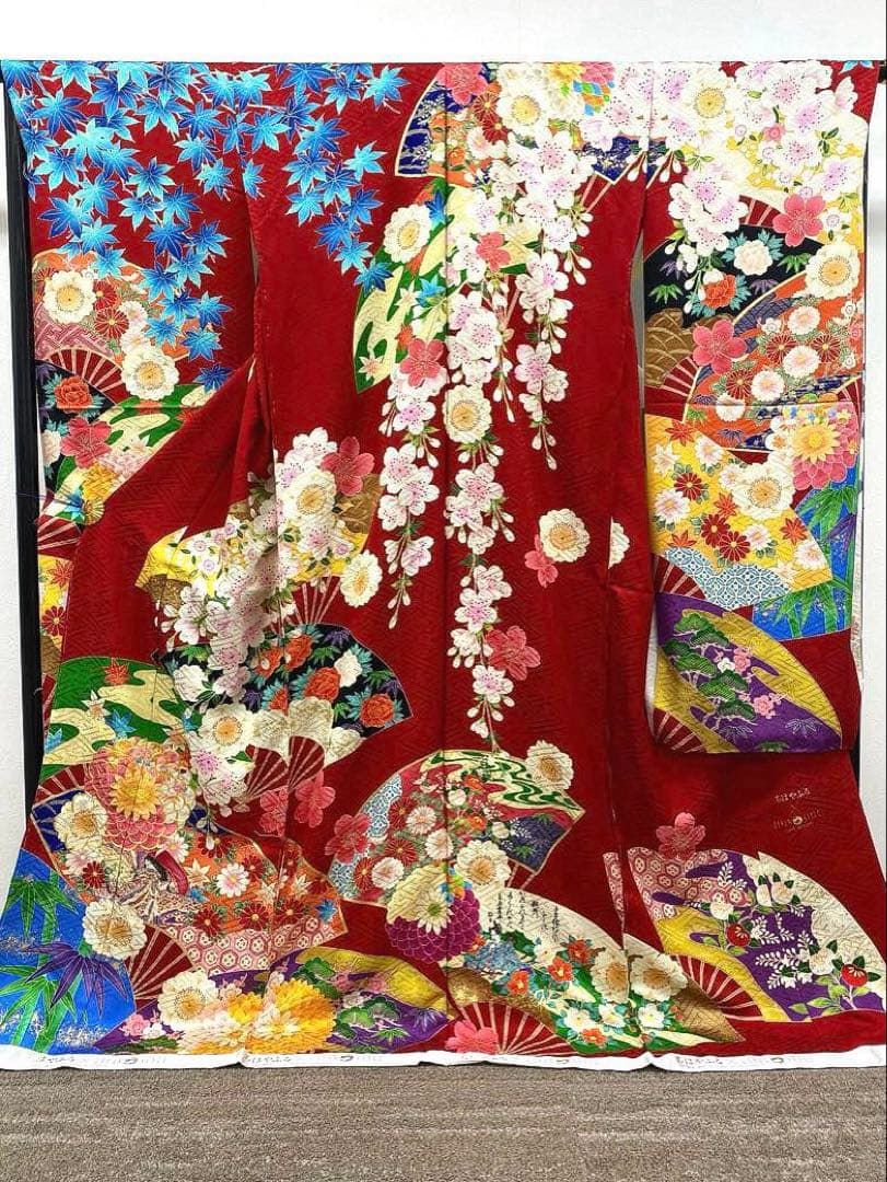 振袖 仮絵羽 ジャパンスタイル 正絹 未仕立て品 八掛付き MOK827