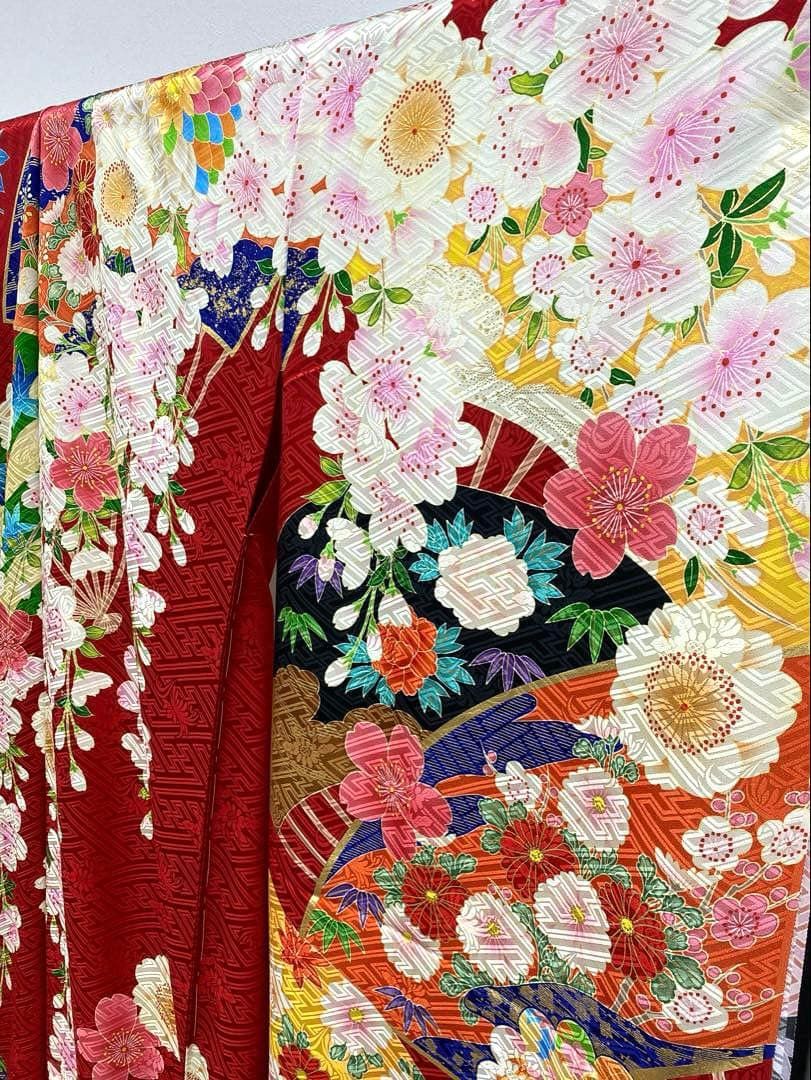 振袖 仮絵羽 ジャパンスタイル 正絹 未仕立て品 八掛付き MOK827