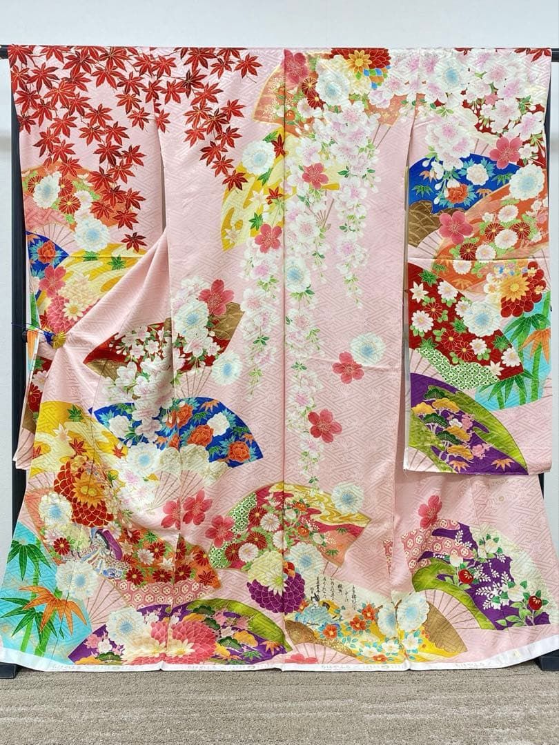 振袖 仮絵羽 ジャパンスタイル 正絹 未仕立て品 八掛付き MOK826