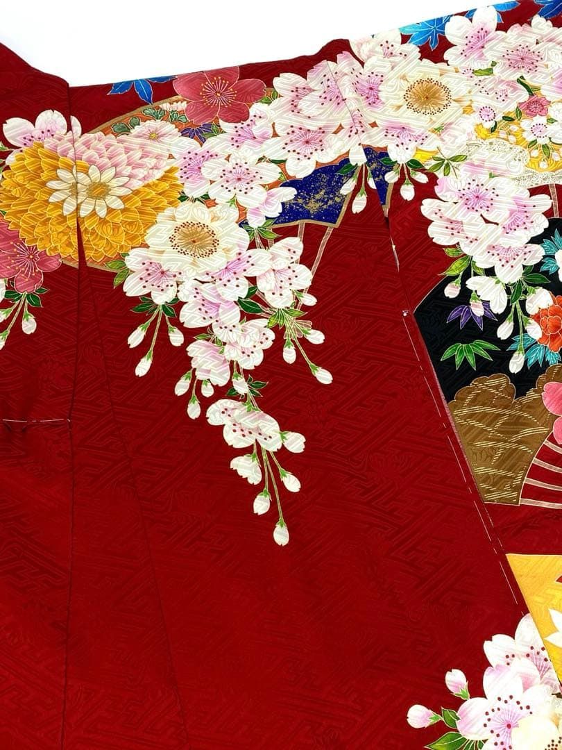 振袖 仮絵羽 ジャパンスタイル 正絹 未仕立て品 八掛付き MOK827