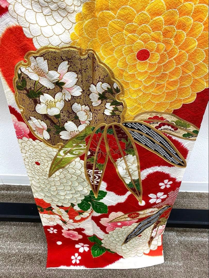振袖 金駒 金彩 大輪 紋意匠 身丈160cm パールトーン加工済 MO3186