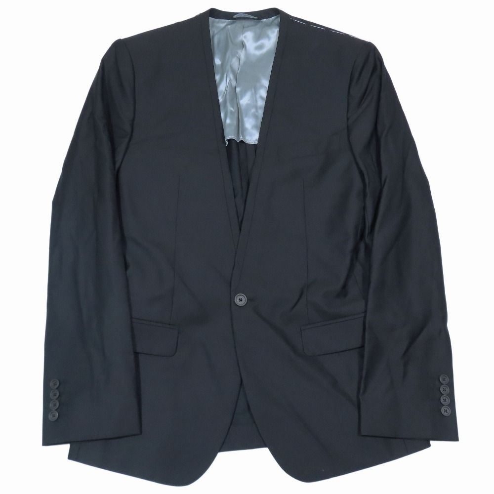 DOLCE-GABBANA ドルチェアンドガッバーナ ノー ジャケット レス テーラード ブレザー 背抜き 46 ブラック メンズ 古着