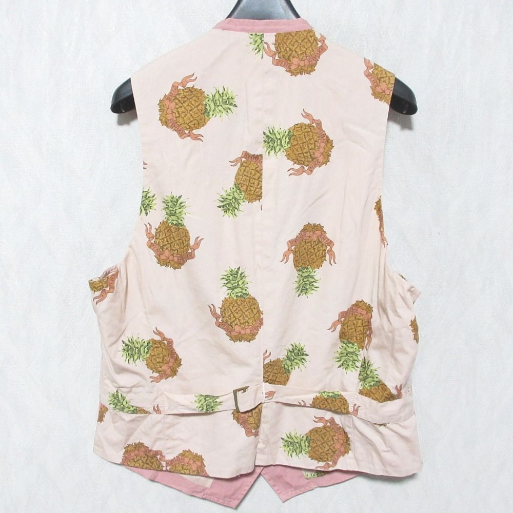 美品 PINK HOUSE ピンクハウス パイナップル柄 ジレ ベスト ピンク