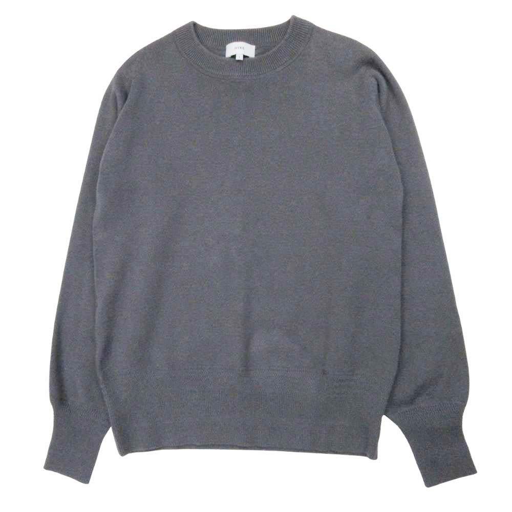 美品 HYKE ハイク コットン×カシミヤ クルーネック ニット セーター