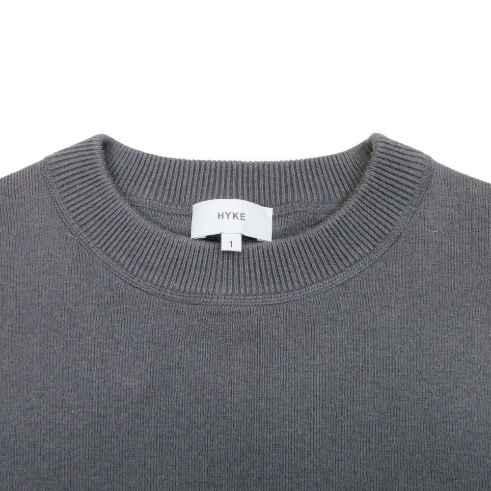 美品 HYKE ハイク コットン×カシミヤ クルーネック ニット セーター