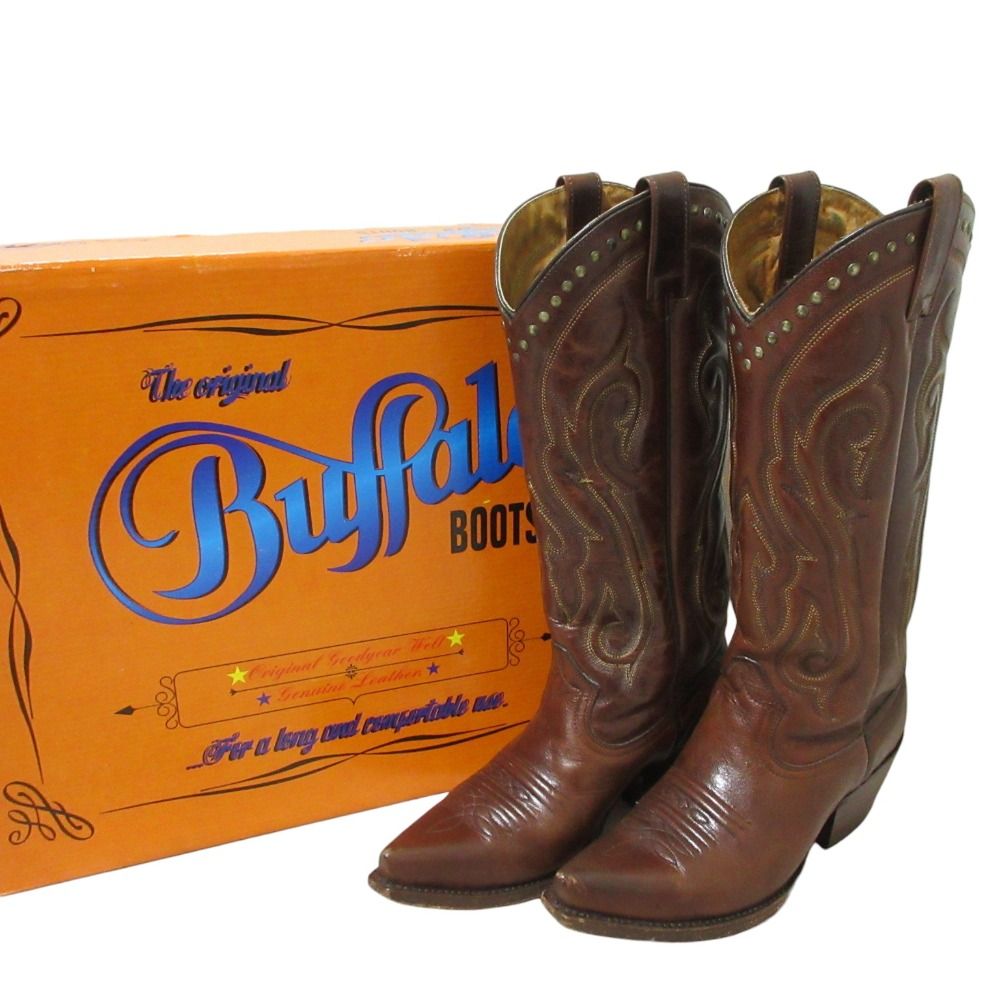BUFFALO バッファロー レザー ウエスタンブーツ サイズ37 約23 5 cm ブラウン レディース 古着