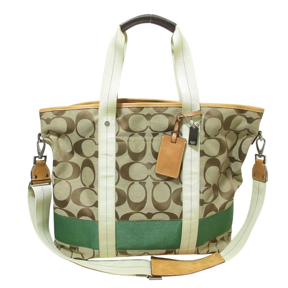 良品 COACH コーチ シグネチャー 2WAY ショルダーバッグ トートバッグ