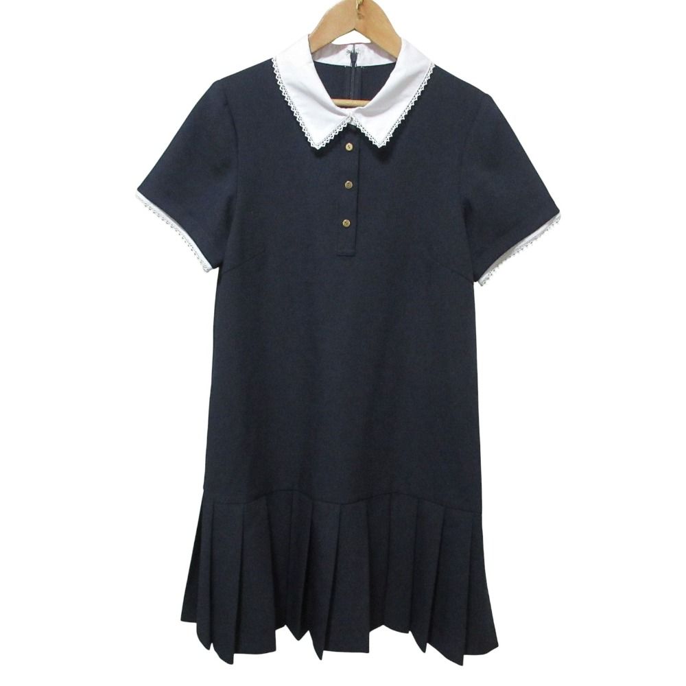 美品 25AW Rirandture リランドチュール 半袖 レースポロカラーミニ