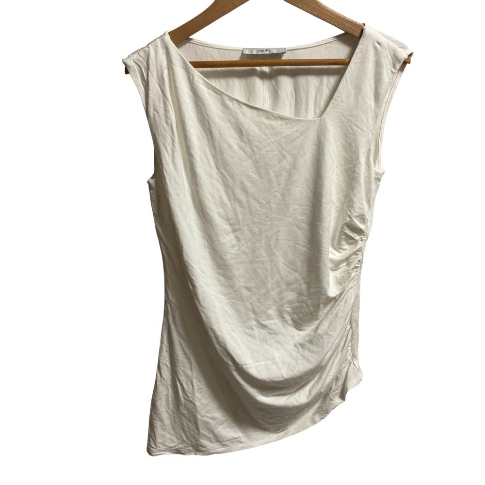 25 SS Alunc アルン ピンキーアンドダイアン アシンメトリーネックカットソートップス サイズ38 ホワイト レディース 古着