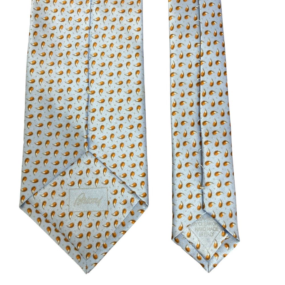 美品 Brioni ブリオーニ 小紋柄 シルクネクタイ レギュラータイ ライト