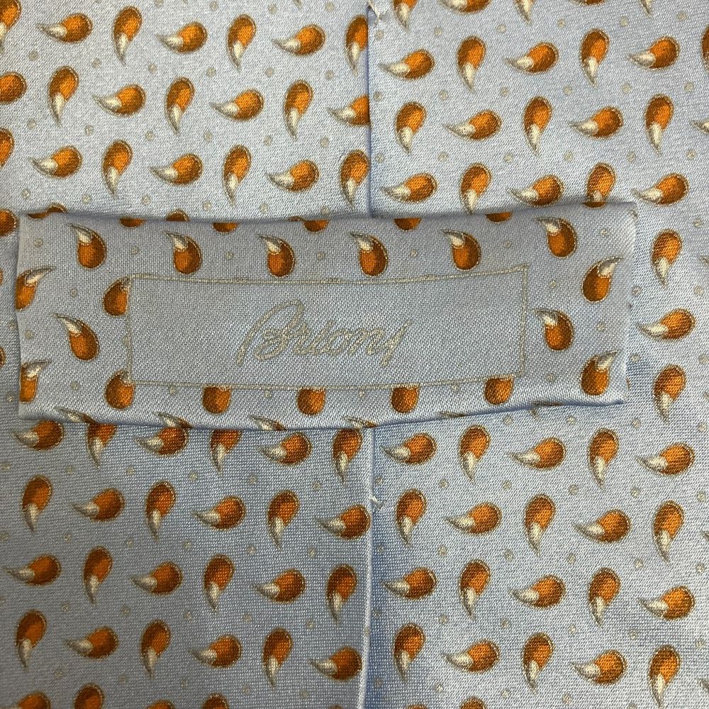 美品 Brioni ブリオーニ 小紋柄 シルクネクタイ レギュラータイ ライト