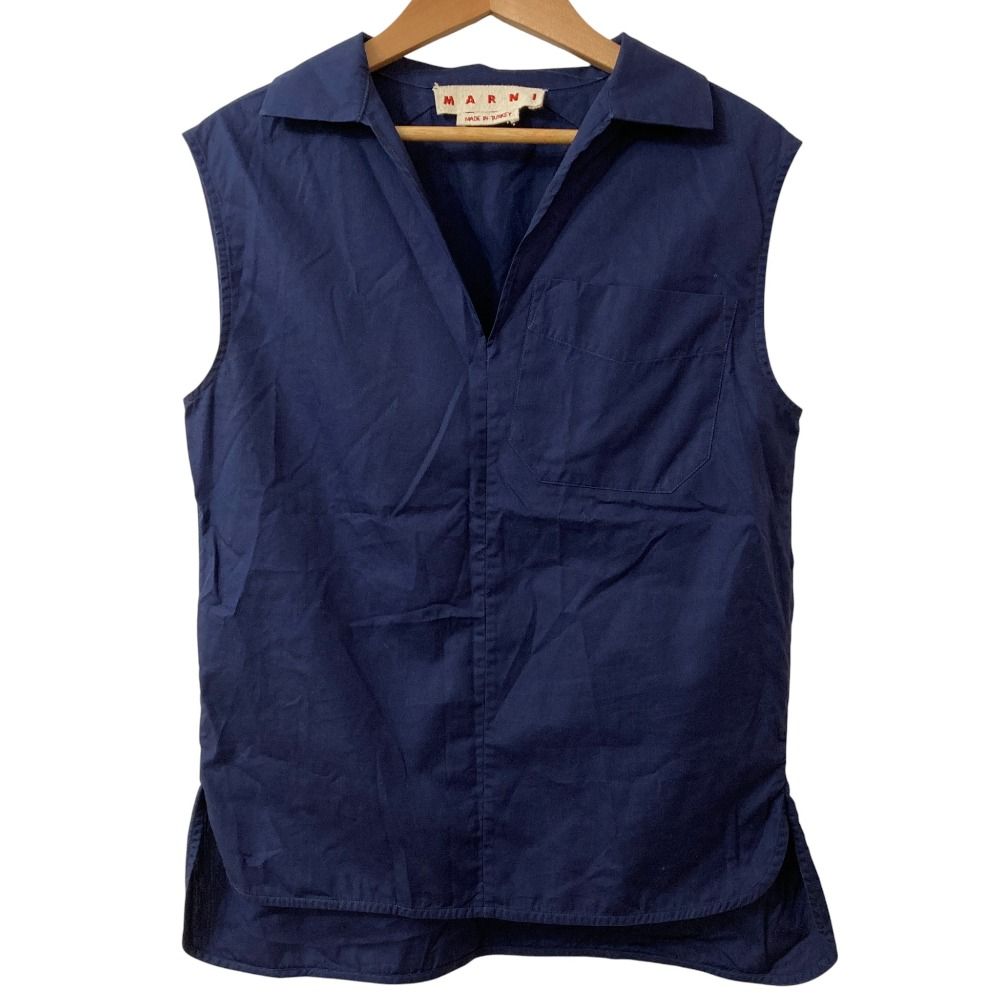 美品 MARNI マルニ ノースリーブ スキッパー ブラウス シャツ 38