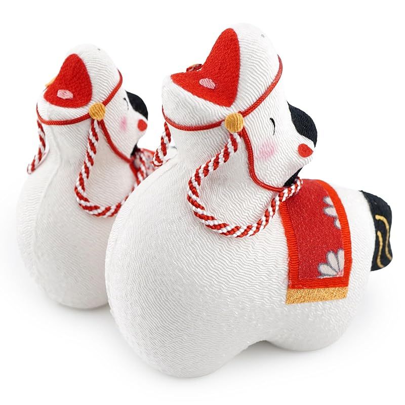  リュウコドウ 龍虎堂 大笑い親子 招福午 屏風付き 吉祥窯謹製 干支ストラップ付き 和雑貨 お正月 干支 午年 令和8年 2026年 置物 縁起物 開運 ちりめん うま年 R-38 祭り用品 お祝い ハロウィン 季節 年中行事