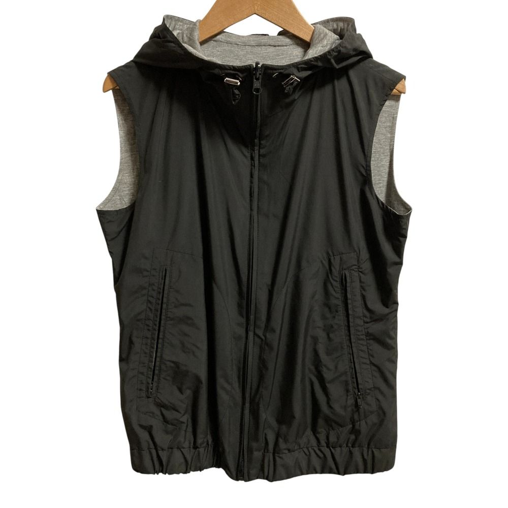 良品 HERNO ヘルノ リバーシブル フーデッド ベスト サイズ40 ブラック グレー レディース 古着  USED
