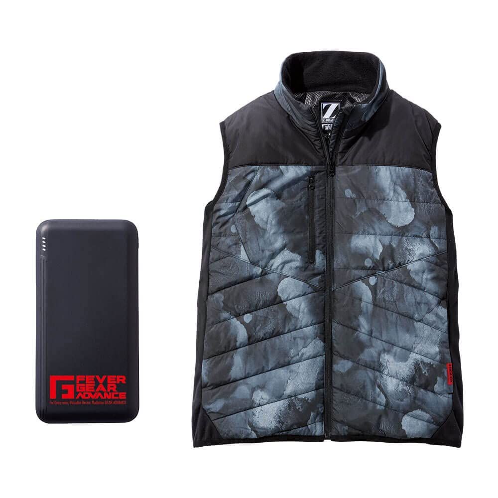 [自重堂] Z-DRAGON 防寒着 FEVER GEAR FGA79000 ヒーター内蔵電熱ベスト M 142ブラックカモフラ [142ブラックカモフラ] [M]