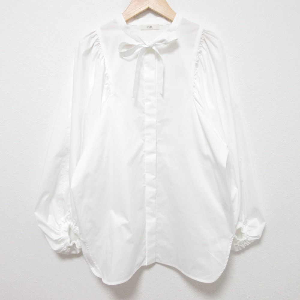 yori ヨリ リボンパフスリーブブラウス 長袖 シャツ YR2121-096AW