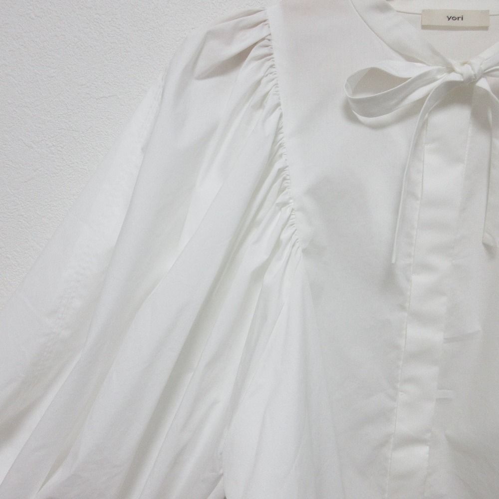 yori ヨリ リボンパフスリーブブラウス 長袖 シャツ YR2121-096AW