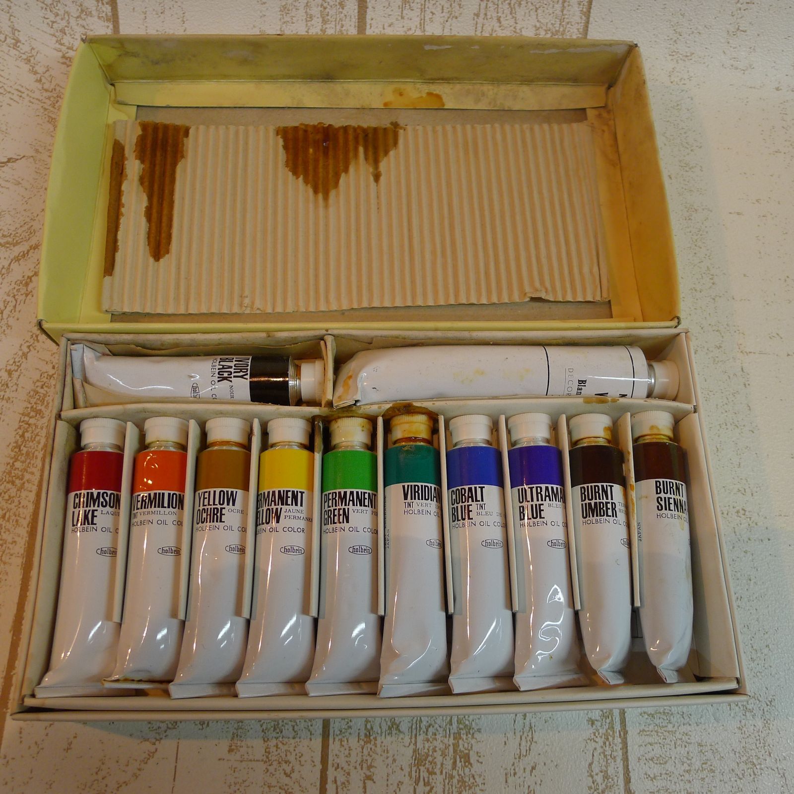 HOLBEIN ホルベイン 木箱収納ケース付 油絵具画材セット 中古品 ml203