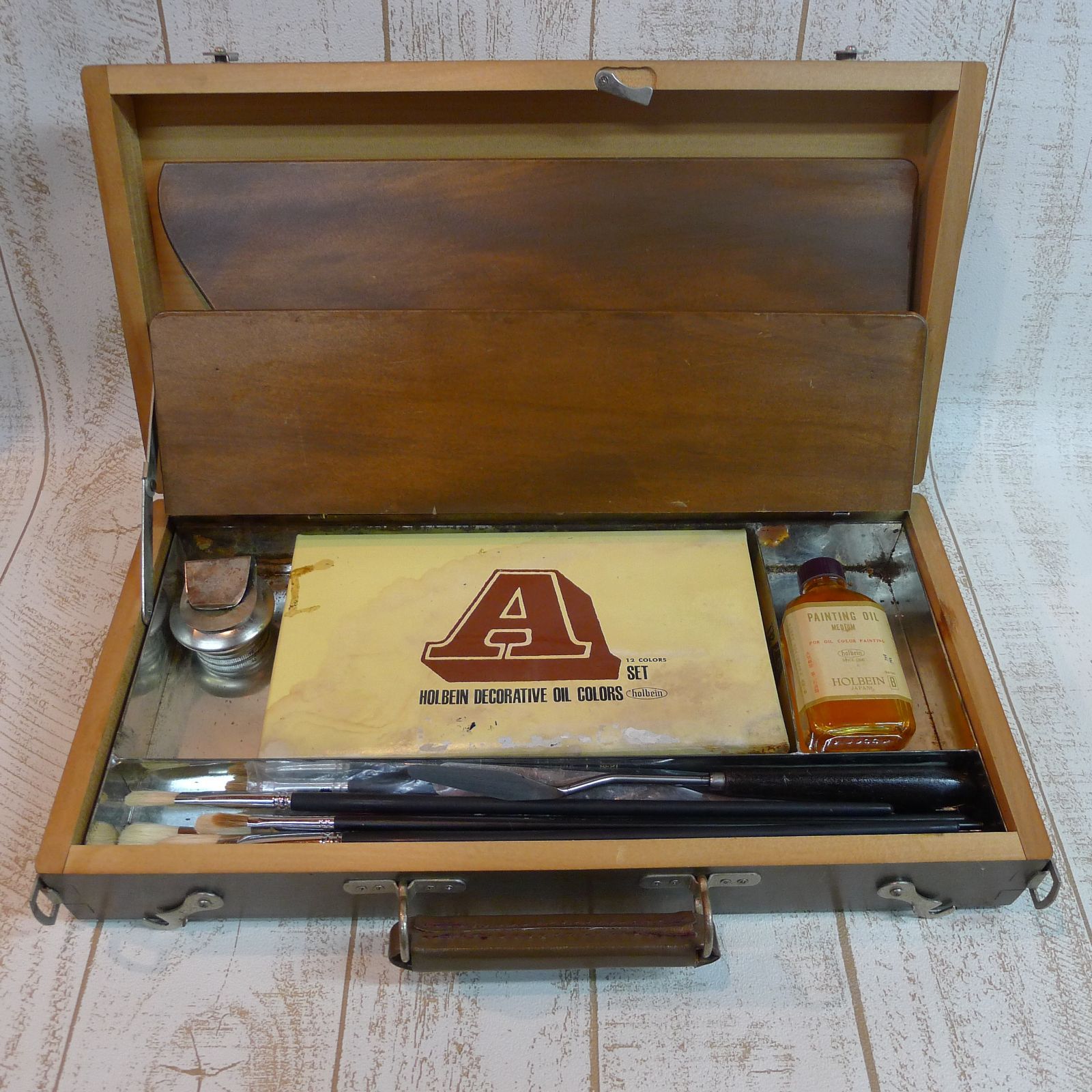 HOLBEIN ホルベイン 木箱収納ケース付 油絵具画材セット 中古品 ml203