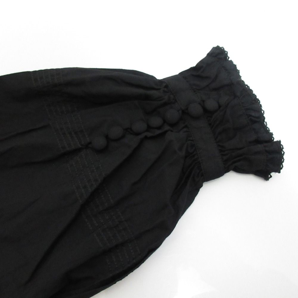 美品 PINK HOUSE ピンクハウス ピコフリル リボンブラウス ブラック