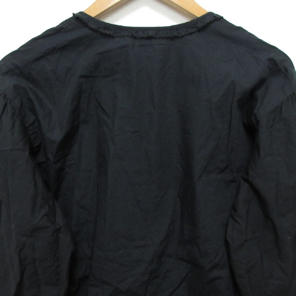 美品 PINK HOUSE ピンクハウス ピコフリル リボンブラウス ブラック