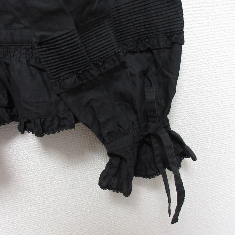 美品 PINKHOUSE ピンクハウス ピコフリル リボンブラウス ブラック