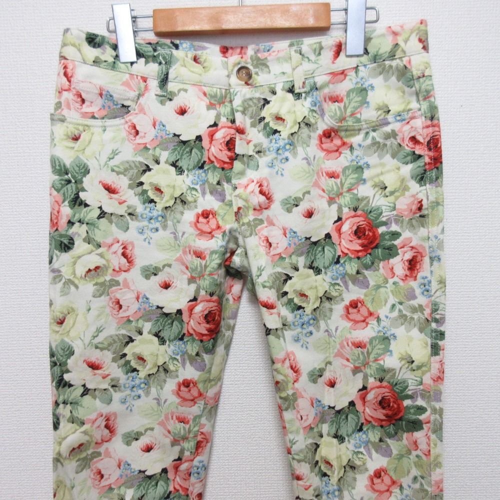 良品 miu miu ミュウミュウ フラワープリント クロップドパンツ サイズ
