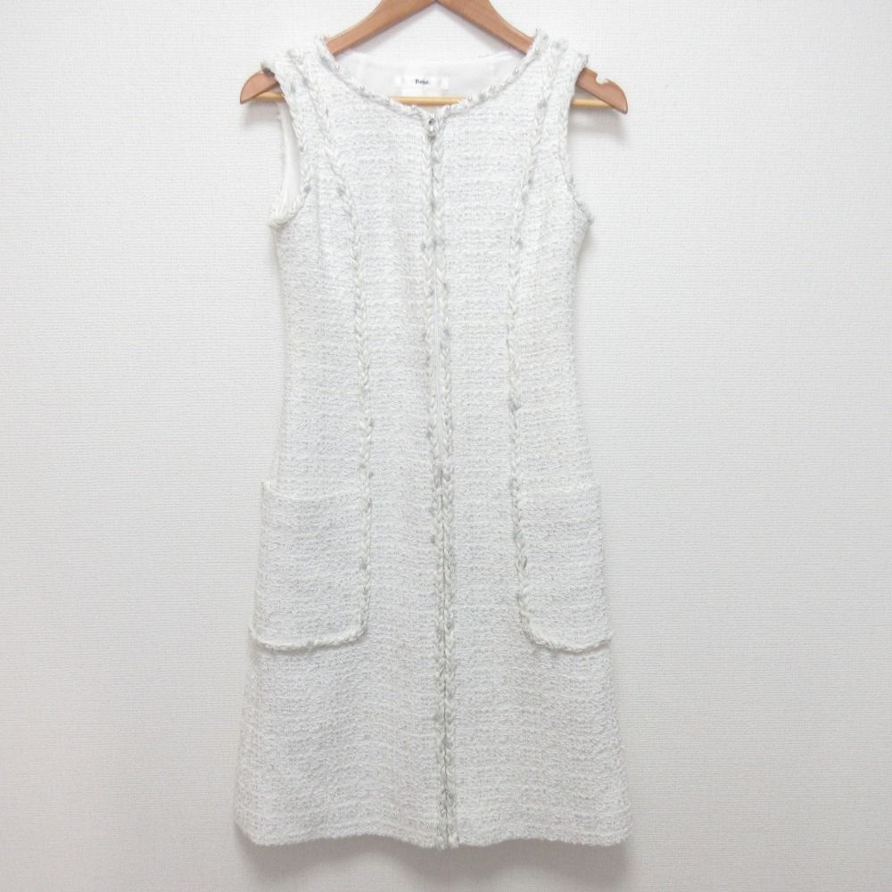 良品 RENE 売れ筋 ルネ パールデザイン ノースリーブツイード  