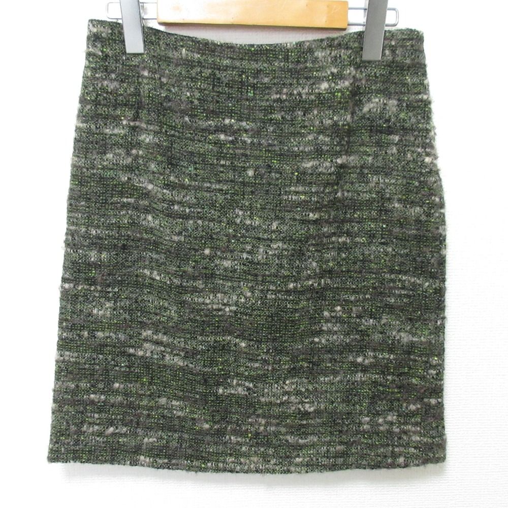 美品 PRADA プラダ ウールツイードノーカラージャケット スカート