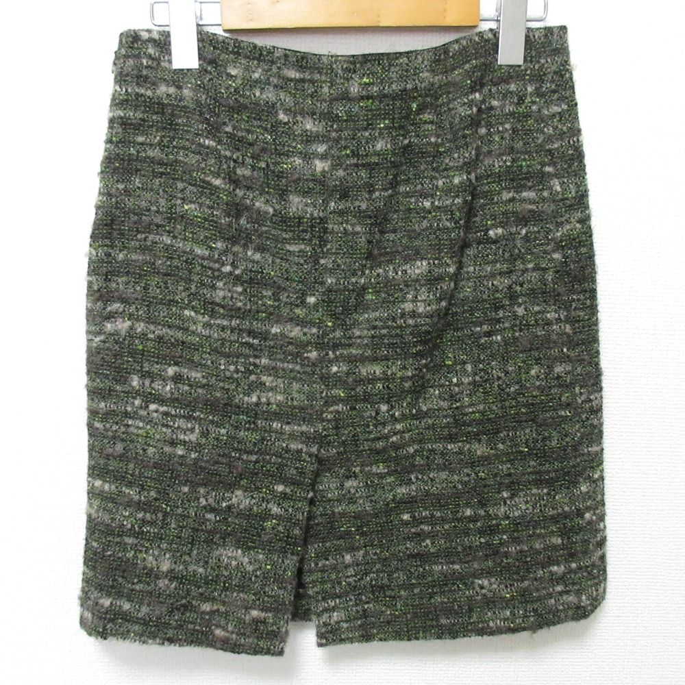 美品 PRADA プラダ ウールツイードノーカラージャケット スカート