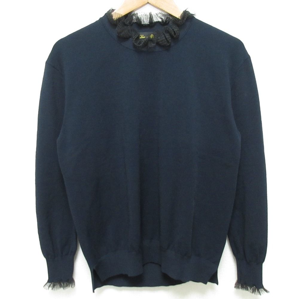 美品 25SS Drawer ドゥロワー 16G ネックフリル ロングスリーブ ニット