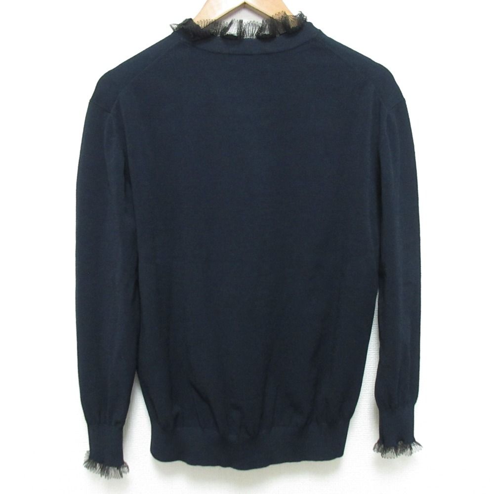 美品 25SS Drawer ドゥロワー 16G ネックフリル ロングスリーブ ニット