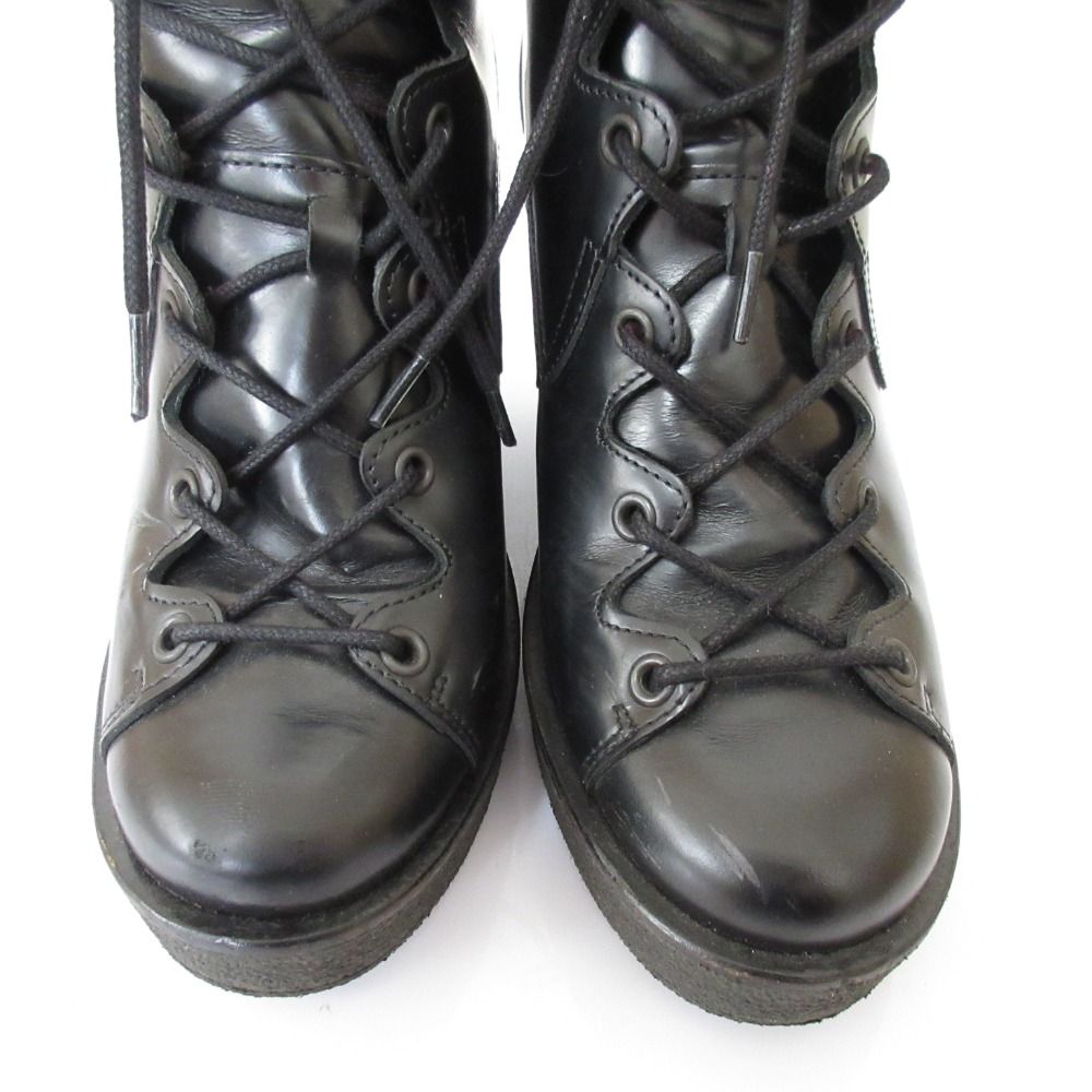 良品 PIERRE HARDY ピエールアルディ レザー ウェッジソール レース