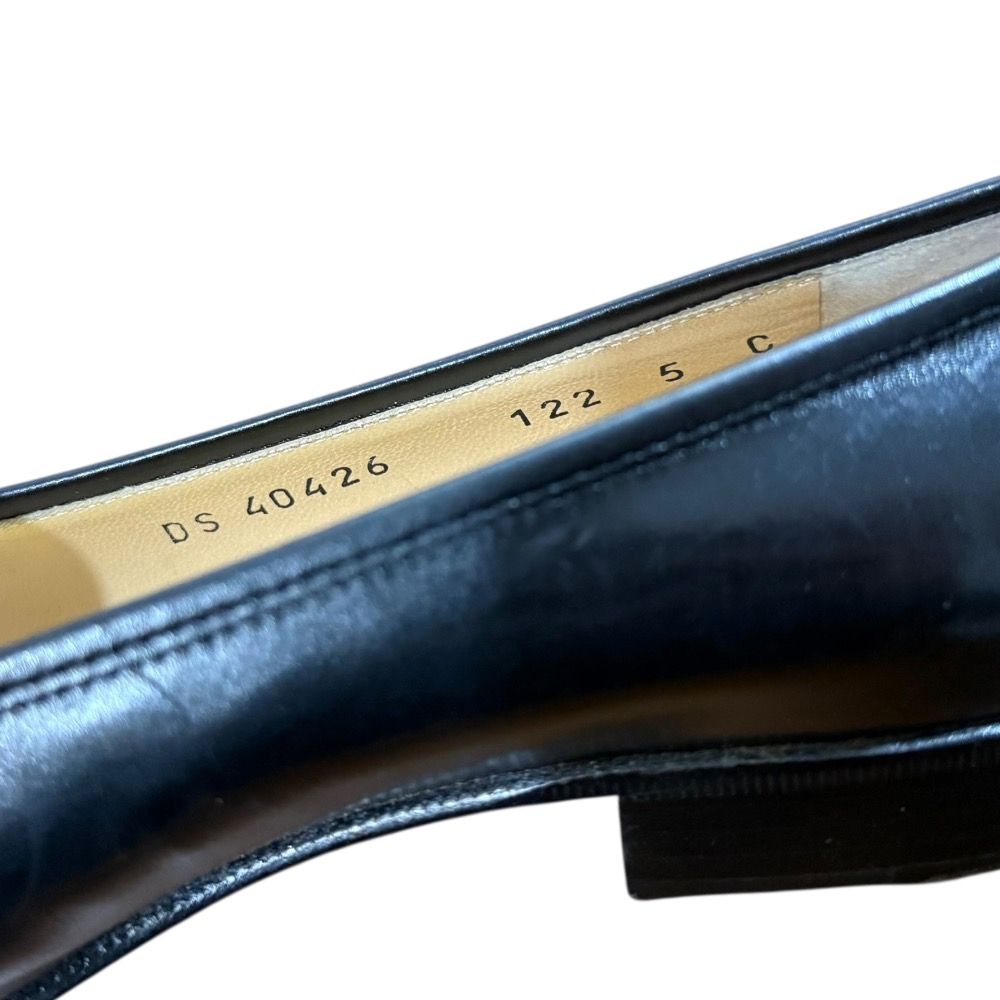  Salvatore Ferragamo サルヴァトーレフェラガモ レザー ガンチーニ ローヒール ローファー パンプス 5 C 約22 cm ブラック レディース 古着 ハイヒール パンプス パンプス