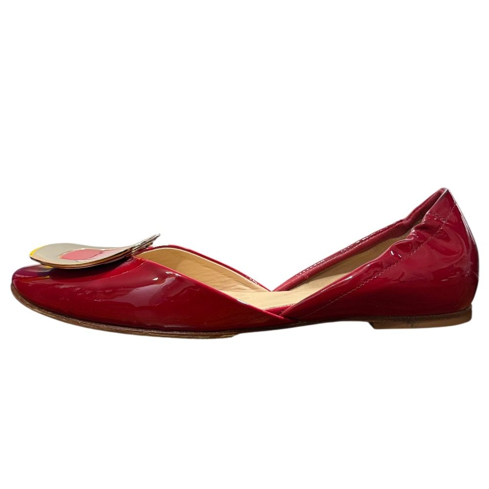 美品 Roger Vivier ロジェヴィヴィエ パテントレザー フラットパンプス