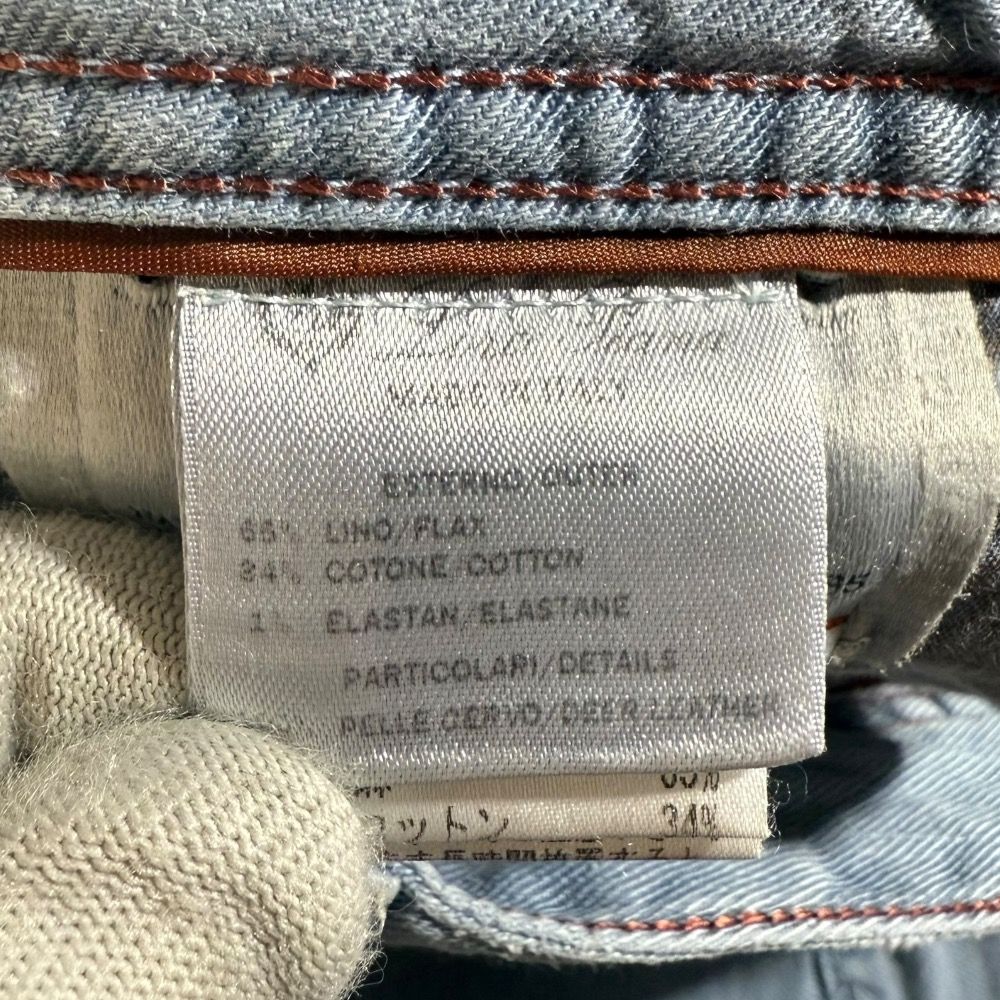 美品 Loro Piana ロロピアーナ リネンコットン ストレッチパンツ