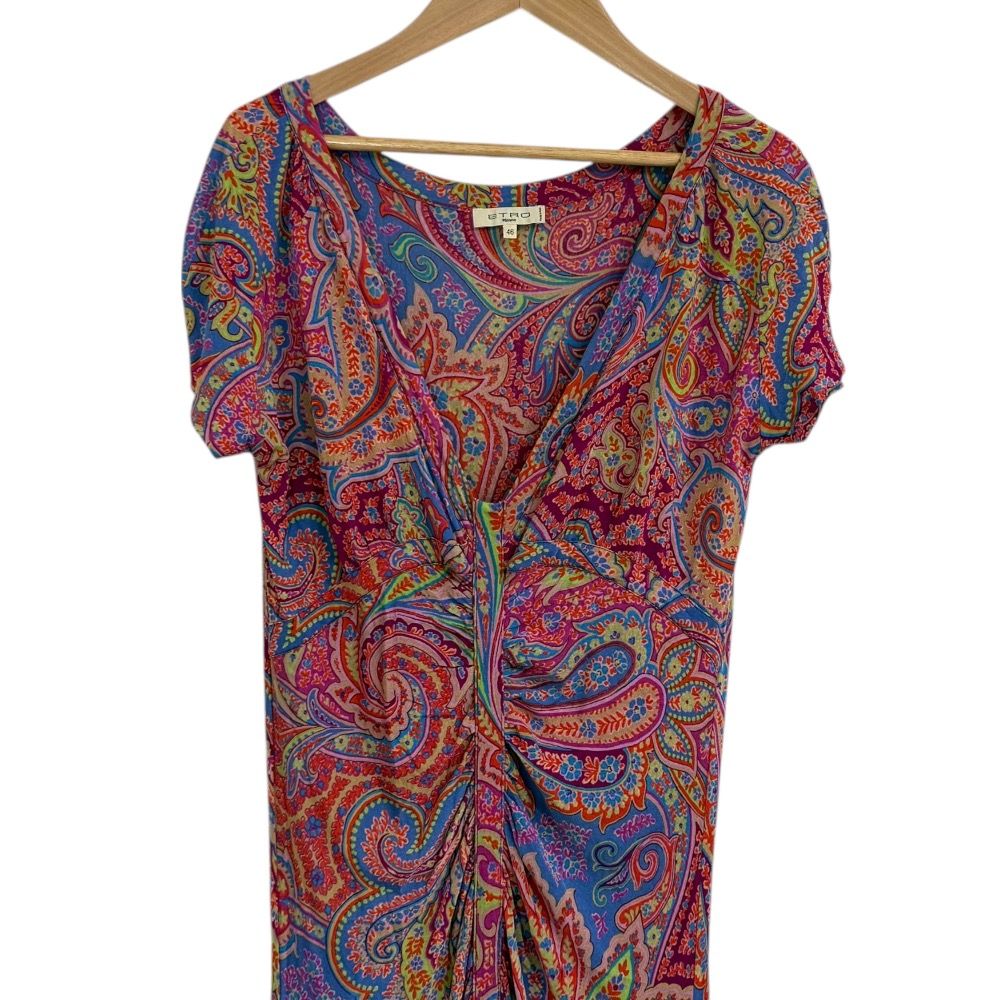 美品 ETRO エトロ ペイズリー柄 半袖 マキシ丈 ワンピース 大きい