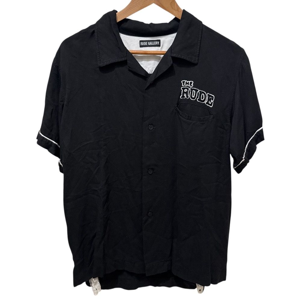 良品 RUDE GALLERY ルードギャラリー 半袖 ロゴ刺繍 オープンカラー