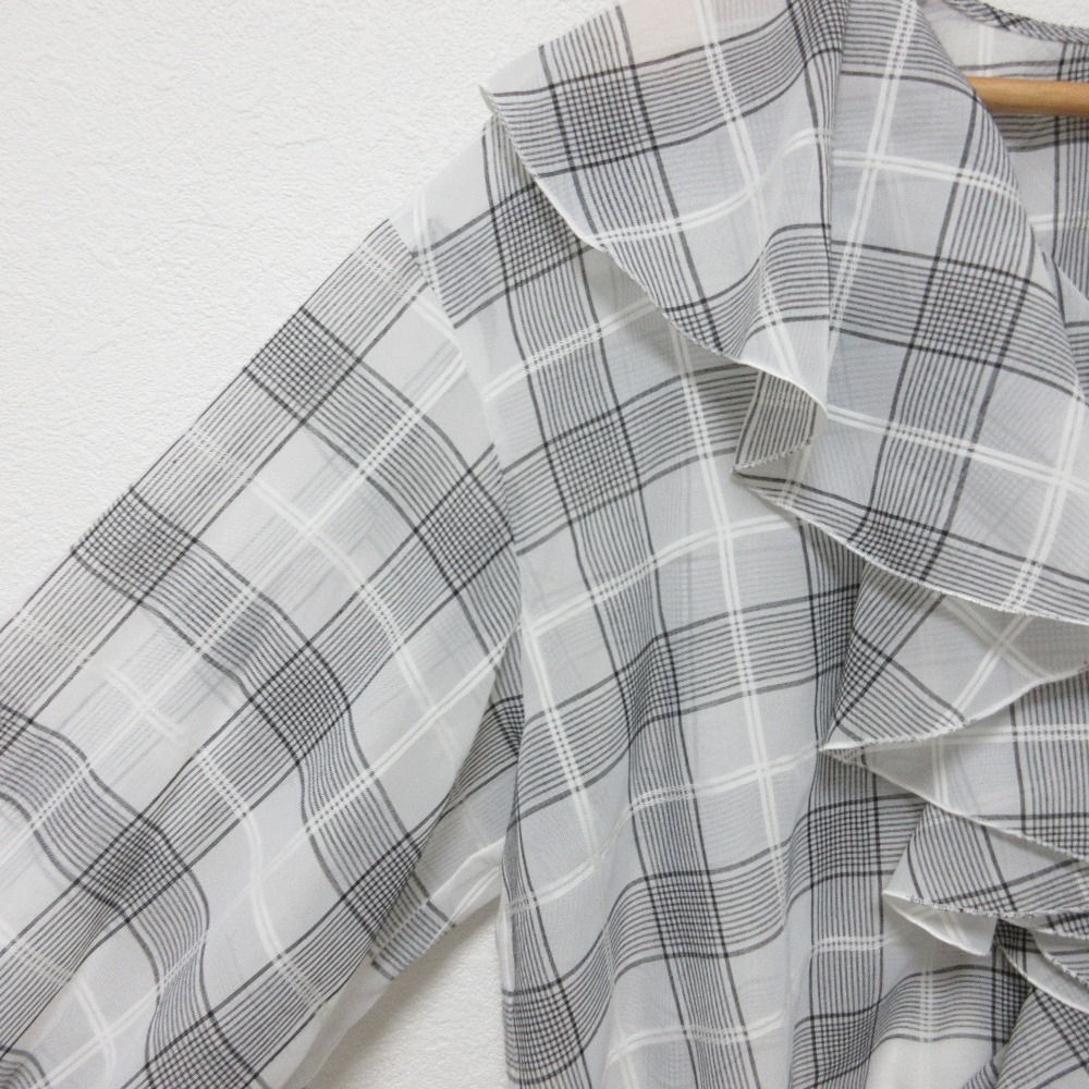 良品 25SS IENA イエナ シアーチェックフリルシャツ 長袖 ブラウス