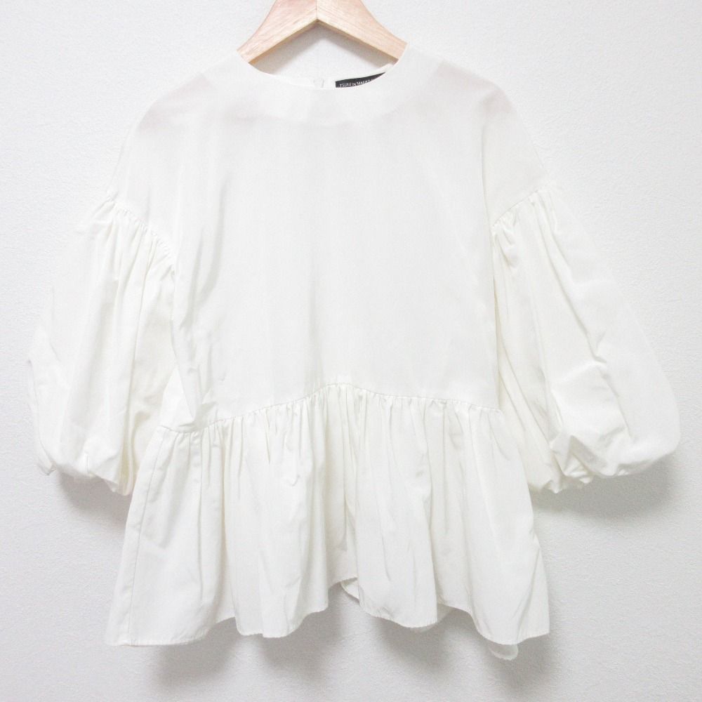 TSURU by MARIKO OIKAWA ツルバイマリコオイカワ Capulet パフスリーブ バックリボン ブラウス サイズF ホワイト レディース 古着