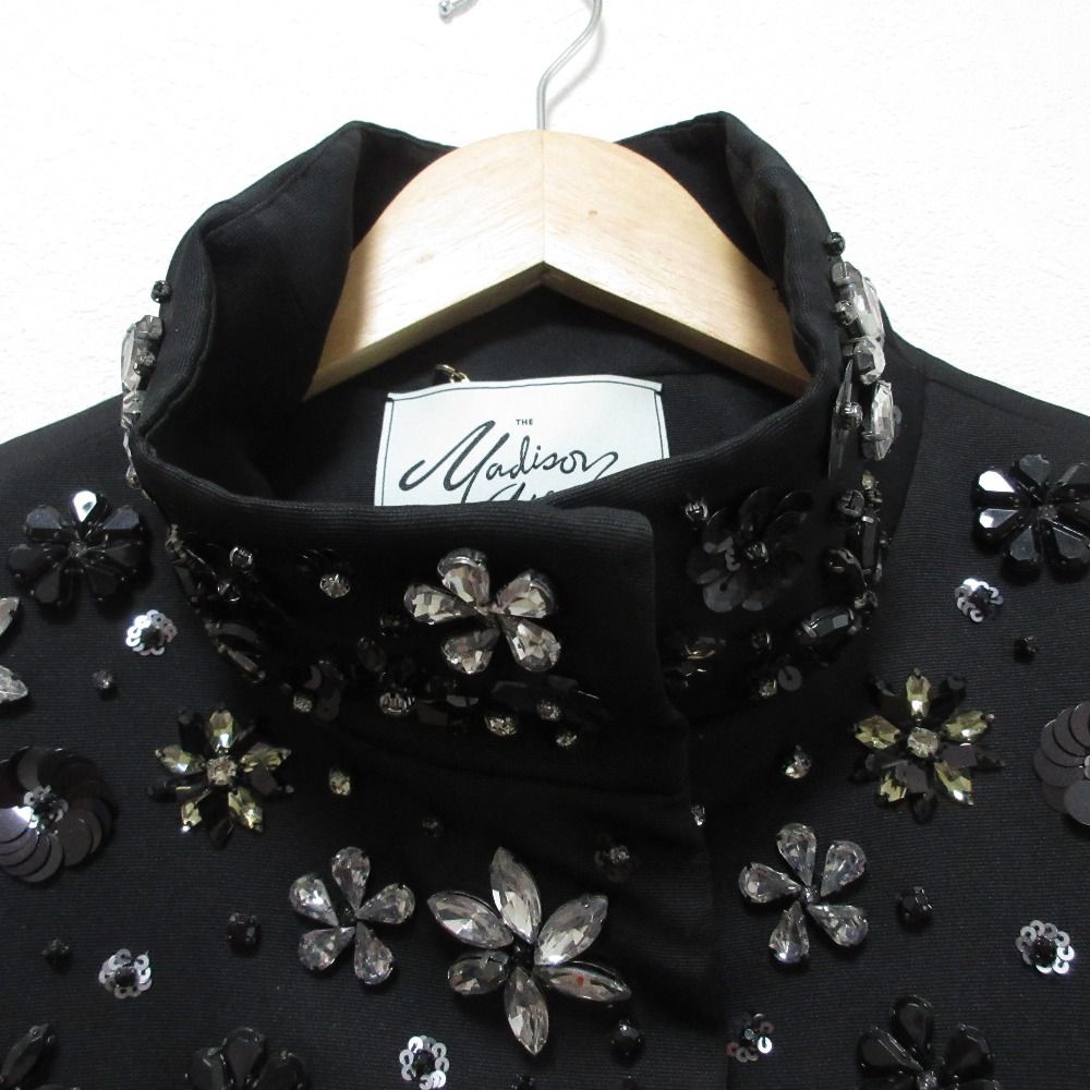 未使用級♡ケイトスペード　マディソンアベニューローレルコート　花柄刺繍　黒 美品 kate spade ケイトスペード マディソンアベニューコレクション