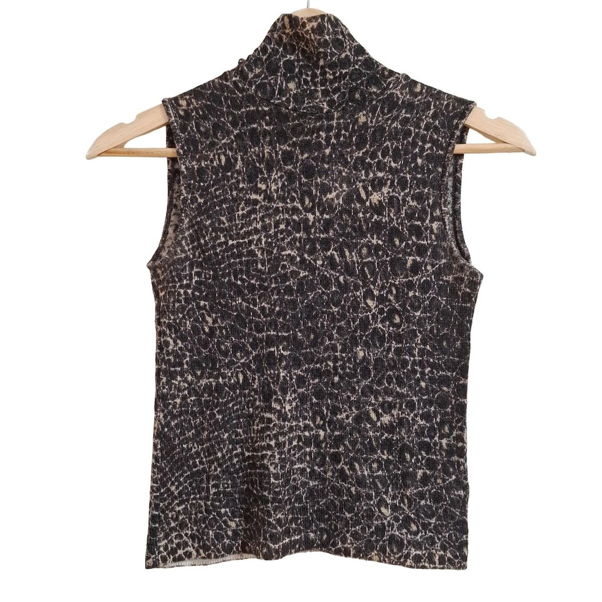 ANNA アンナモリナーリ ノースリーブセーター サイズ40 I M レディース - ダークブラウン×ベージュ ハイネック