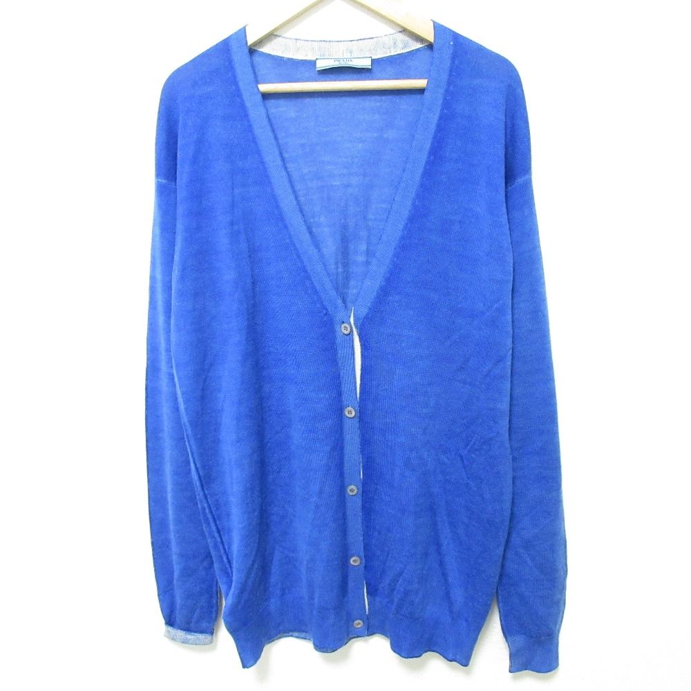 PRADA プラダ ウール シルクブレンド Vネック ニットカーディガン