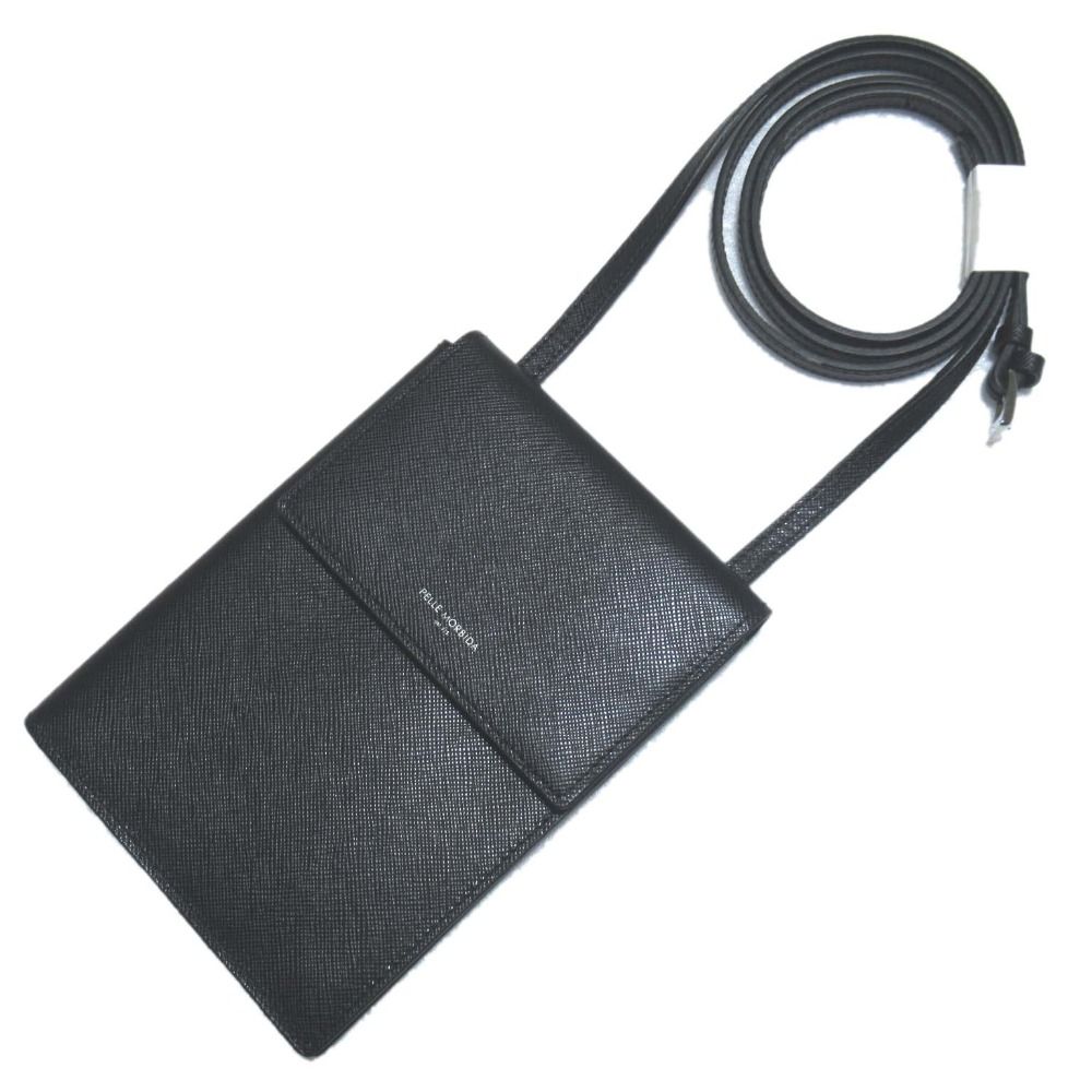 PELLE MORBIDA ペッレモルビダ バルカ ショルダー パスポートケース ブラック メンズ 古着